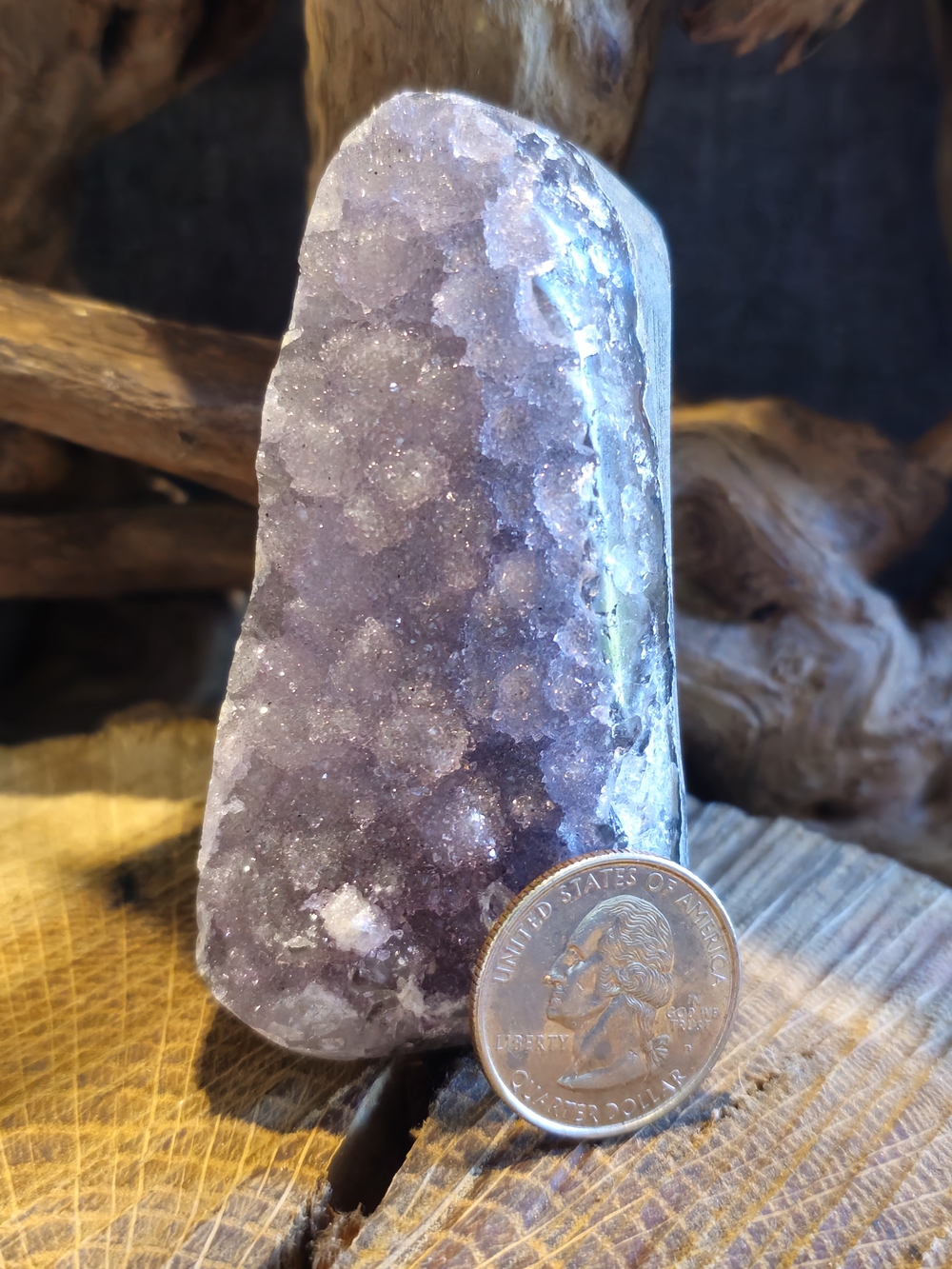 Natural Uruguayan Druzy Amethyst Set Of Four Cutbases - Picture 3 of 6